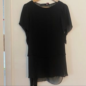 Sateen blouse with open back